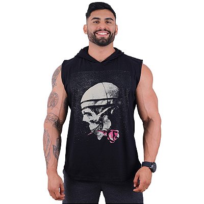 Regata Machão com Capuz Longline MXD Conceito Premium Caveira e Rosa