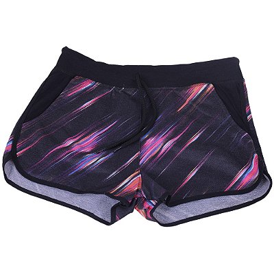 Shortinho Feminino Moletom MXD Conceito Preto Com Mechas Coloridas