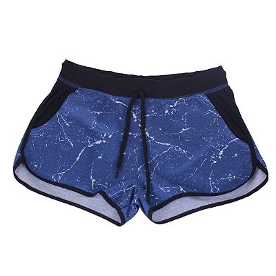 Shortinho Feminino Moletom MXD Conceito Azul Riscos