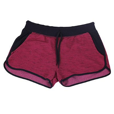 Shortinho Feminino Moletom MXD Conceito Vermelho Rajado