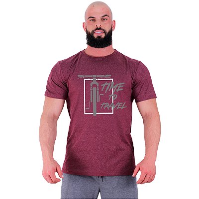 Camiseta Tradicional Manga Curta MXD Conceito MTB Mountain Bike Time To Travel