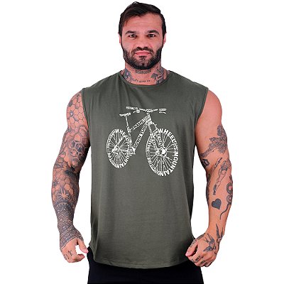 Regata Machão Longline Sem Manga MXD Conceito MTB Mountain Bike Desenoh Bike Escrita Peças