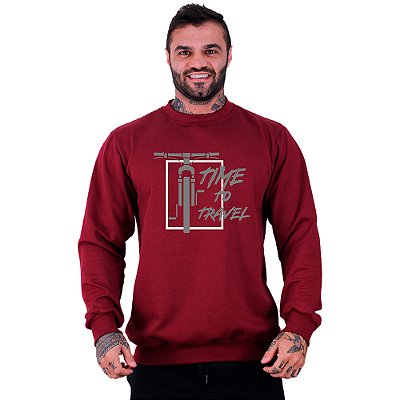 Blusa Moletom Basic Masculina MXD Conceito MTB Mountain Bike Ciclismo Time To Travel