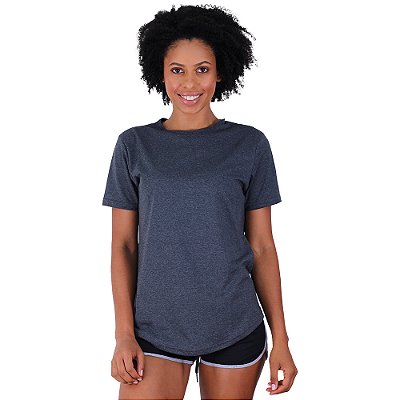Camiseta Longline Feminina MXD Conceito Chumbo Básico