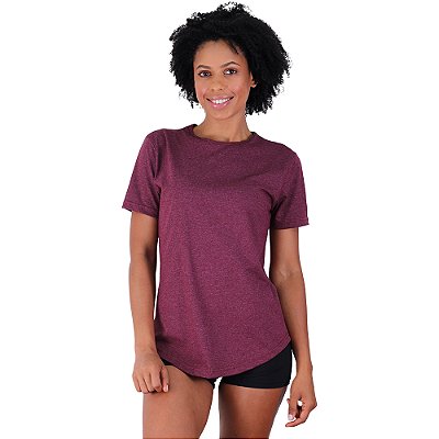 Camiseta Longline Feminina MXD Conceito Mescla Bordo Básico
