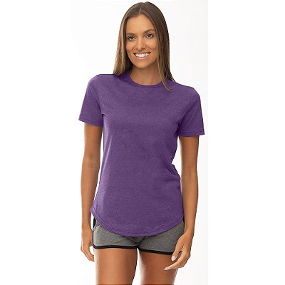 Camiseta Longline Feminina MXD Conceito Roxo Básico