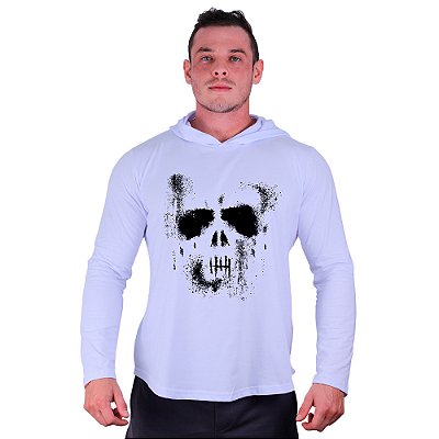 Camiseta Manga Longa Longline Com Touca MXD Conceito Ghost