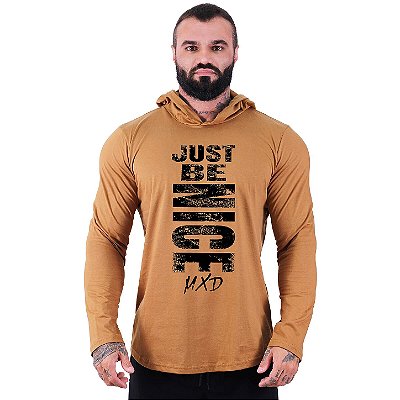 Camiseta Manga Longa Longline Com Touca MXD Conceito Just Be Nice