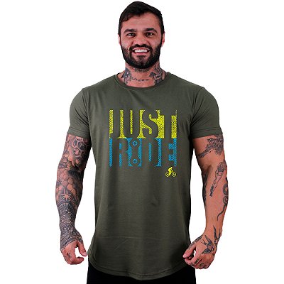 Camiseta Longline MXD Conceito MTB Mountain Bike Just Ride Apenas Um Passeio