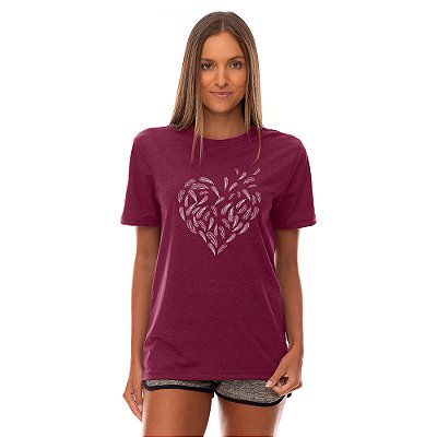 Camiseta Tradicional Manga Curta MXD Conceito Coração Penas