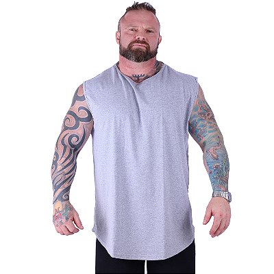 Regata Machão Longline Sem Manga Plus Size MXD Conceito 50% Algodão 50% Poliéster Mescla Tradicional
