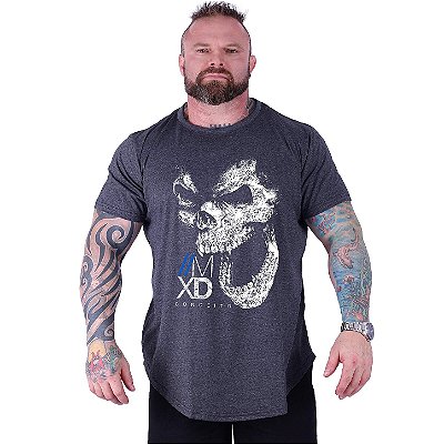 Camiseta Longline Estampada Plus Size MXD Conceito Manga Curta Gorilla Skull