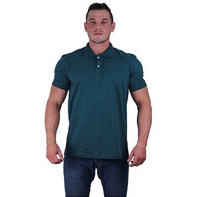 Camisa Gola Polo Masculina Rentex MXD Conceito Pontinhos Verde