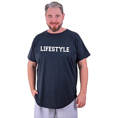 Camiseta Longline Estampada Plus Size MXD Conceito Manga Curta Lifestyle