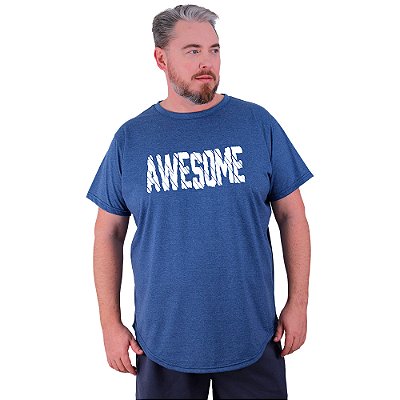 Camiseta Longline Estampada Plus Size MXD Conceito Manga Curta Awesome