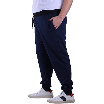 Calça Masculina Plus Size Moletom MXD Conceito Azul Marinho
