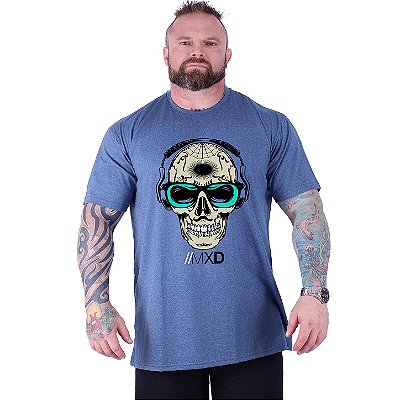 Camiseta Tradicional Estampada Plus Size Curta MXD Conceito Caveira Popstar