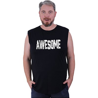 Regata Machão Longline Estampada Sem Manga Plus Size MXD Conceito Awesome