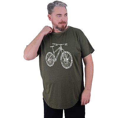 Camiseta Longline Estampada Plus Size MXD Conceito Manga Curta MTB Mountain Bike Bicicleta Frases