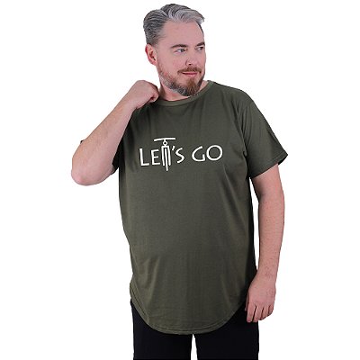 Camiseta Longline Estampada Plus Size MXD Conceito Manga Curta MTB Mountain Bike Let's Go
