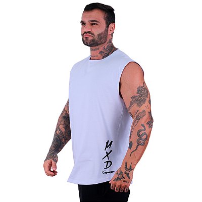Regata Machão Longline Estampa Lateral Sem Manga MXD Conceito MXD Logo Vertical