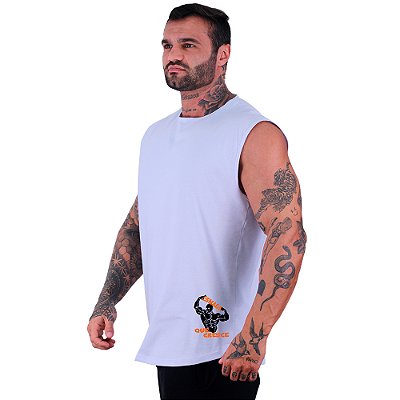 Regata Machão Longline Estampa Lateral Sem Manga MXD Conceito Esmaga Que Cresce Bodybuilder