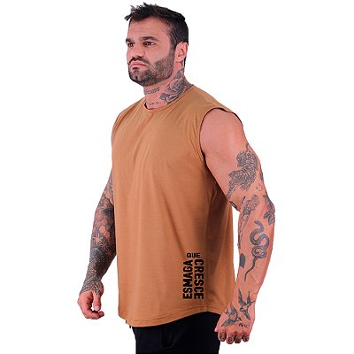Regata Machão Longline Estampa Lateral Sem Manga MXD Conceito Esmaga que Cresce