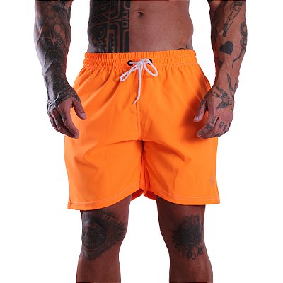 Shorts Tactel Masculino Marphim Laranja Neon