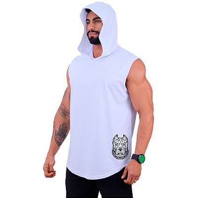 Regata Machão com Capuz Longline Estampa Lateral MXD Conceito Pitbull