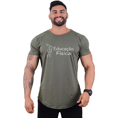 Camiseta Longline Estampa Universitária Faculdade Curso Educação Fisica