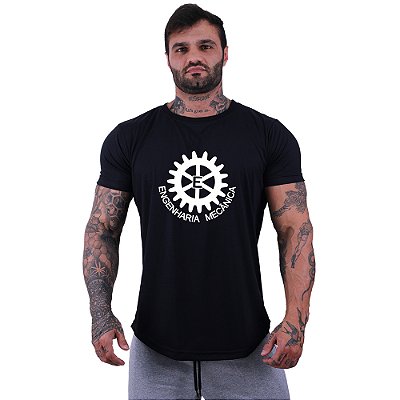 Camiseta Longline Estampa Universitária Faculdade Curso Engenharia Mecânica