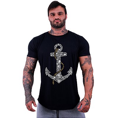 Camiseta Longline Manga Curta MXD Conceito Ancora Pirata