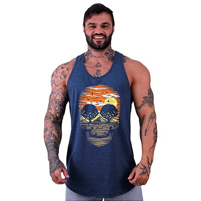 Regata Longline Masculina MXD Caveira Paisagem