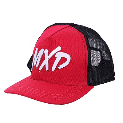 Boné Trucker Exclusivo MXD Conceito Masculino Estampado em Relevo Vermelho Escuro