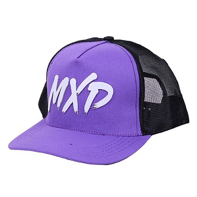 Boné Trucker Exclusivo MXD Conceito Masculino Estampado em Relevo Roxo Lilás