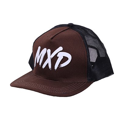 Boné Trucker Exclusivo MXD Conceito Masculino Estampado em Relevo Marron Cacau