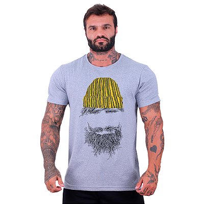 Camiseta Tradicional Masculina Manga Curta MXD Conceito Hipster De Touca