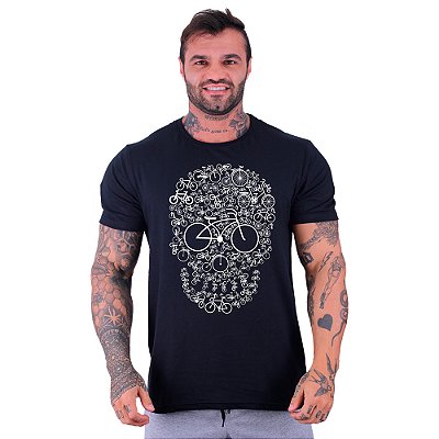 Camiseta Tradicional Masculina Manga Curta MXD Conceito MTB Caveira Bike