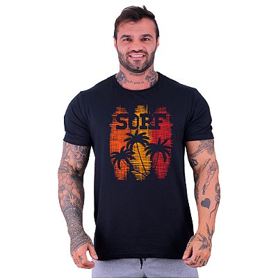 Camiseta Tradicional Masculina Manga Curta SURF MXD Conceito Três Pranchas