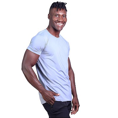 Camiseta UV50+ Tradicional MXD Conceito Dry Fit 90% Poliéster 10% Elastano MultiFresh Cinza Gelo