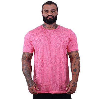 Camiseta Tradicional MXD Conceito Dry Fit 100% Poliéster Rajado Claro Rosa