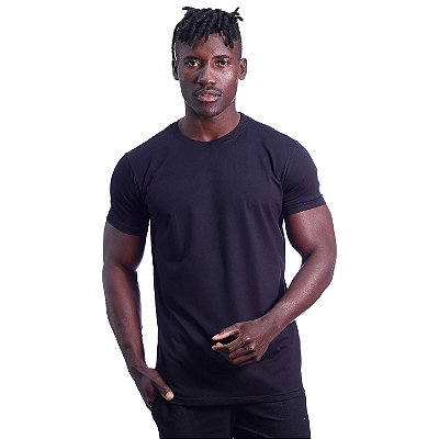 Camiseta Cotton Premium Tradicional fio 40.1 Elastano Masculina MXD Conceito Preto Básico