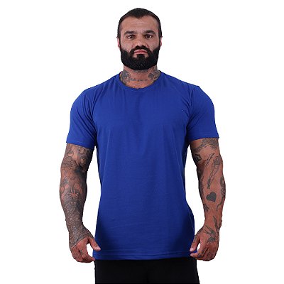 Camiseta Cotton Premium Tradicional fio 40.1 Elastano Masculina MXD Conceito Azul Royal
