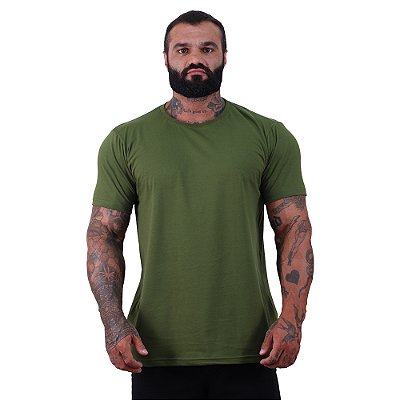 Camiseta Cotton Premium Tradicional fio 40.1 Elastano Masculina MXD Conceito Verde Oliva