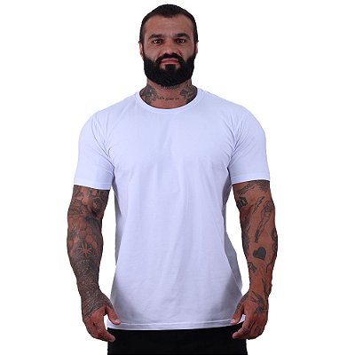 Camiseta Cotton Premium Tradicional fio 40.1 Elastano Masculina MXD Conceito Branco