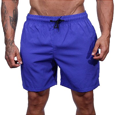 Short Tactel Elastic Masculino MXD Conceito 2 Bolsos Laterais Azul Royal Escuro