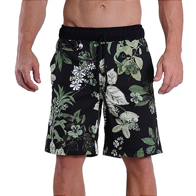Bermuda Masculina Moletom MXD Conceito Folhagem Verde