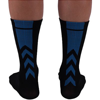 Meia Masculina Cano Alto de Alta Compressão Esportiva MXD Conceito Diferenciada Indicação Preta