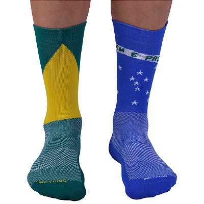 Meia Masculina Cano Alto de Alta Compressão Esportiva MXD Conceito Ordem e Progresso