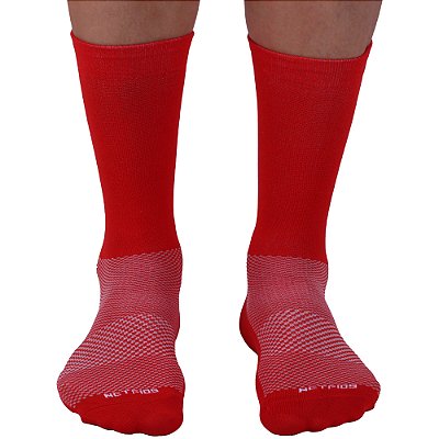 Meia Masculina Cano Alto de Alta Compressão Esportiva MXD Conceito Vermelha